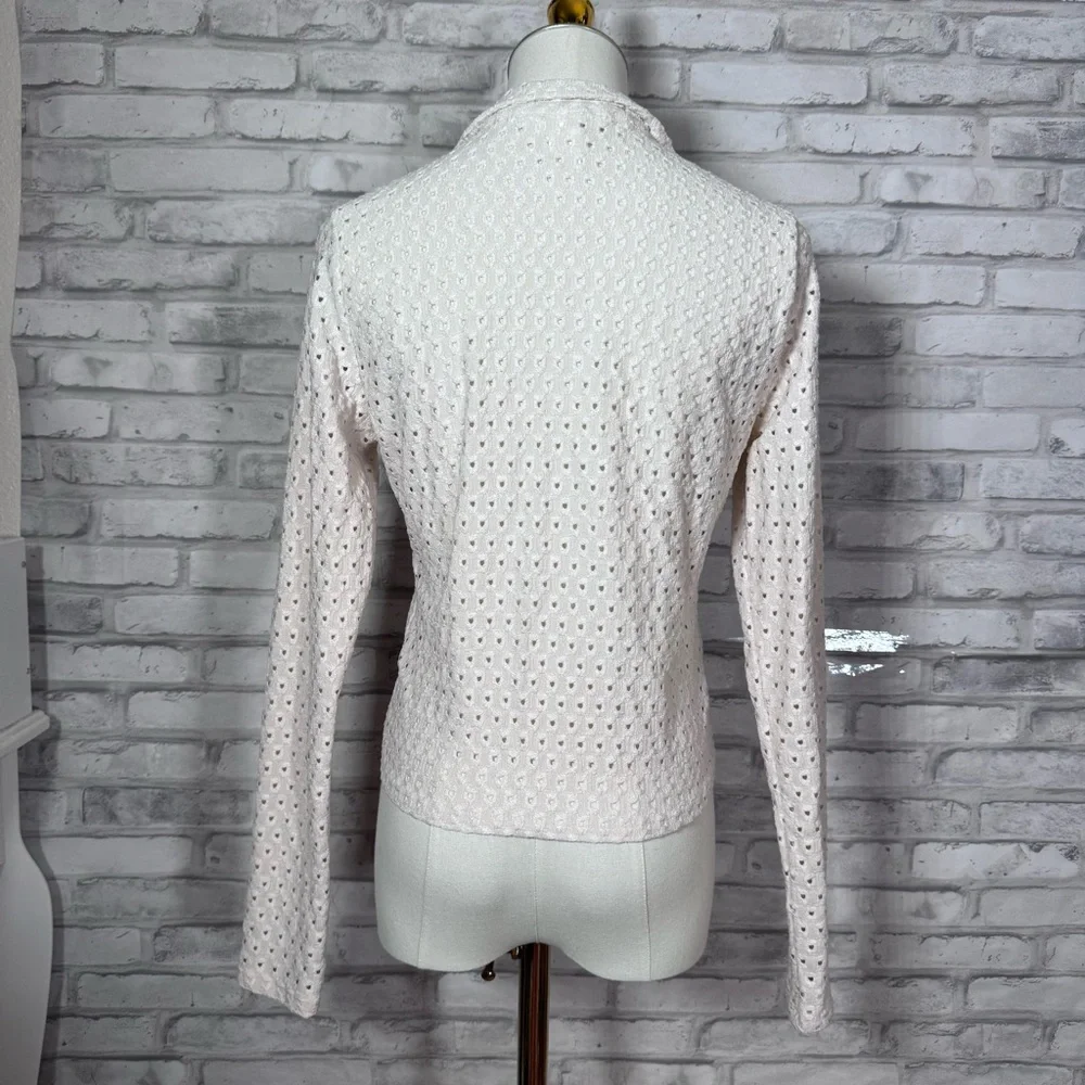 H&M Cream Eyelet Collared Cottage Blouse